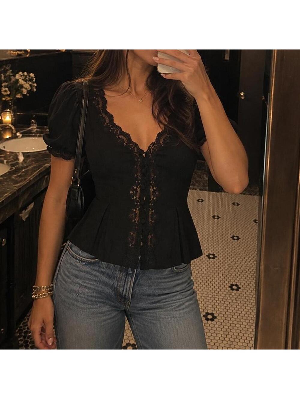 Reformation Minette Top in Black